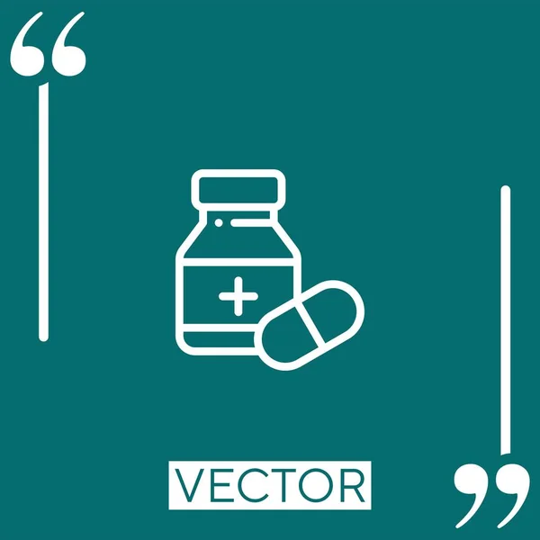 Ícone Vetor Medicina Ícone Linear Linha Encadeada Editável — Vetor de Stock