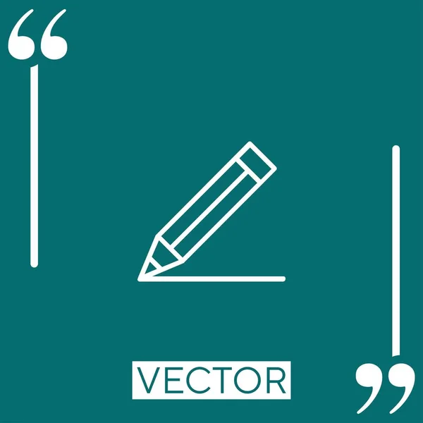 Ícone Vetor Lápis Ícone Linear Linha Encadeada Editável — Vetor de Stock