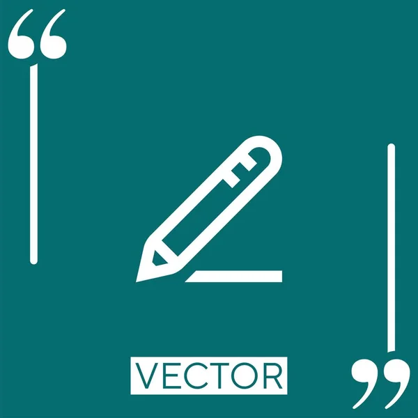 Ícone Vetor Lápis Ícone Linear Linha Encadeada Editável — Vetor de Stock