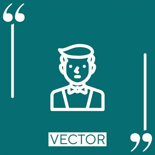 Waiter Vector Icon Linear Icon Editable Stroke Line — Stock Vector