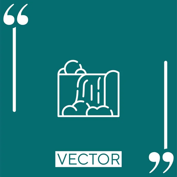 Ícone Vetor Cachoeira Ícone Linear Linha Curso Editável — Vetor de Stock