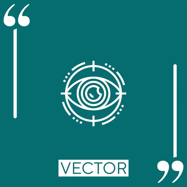 Ícone Vetor Olho Biônico Ícone Linear Linha Curso Editável — Vetor de Stock