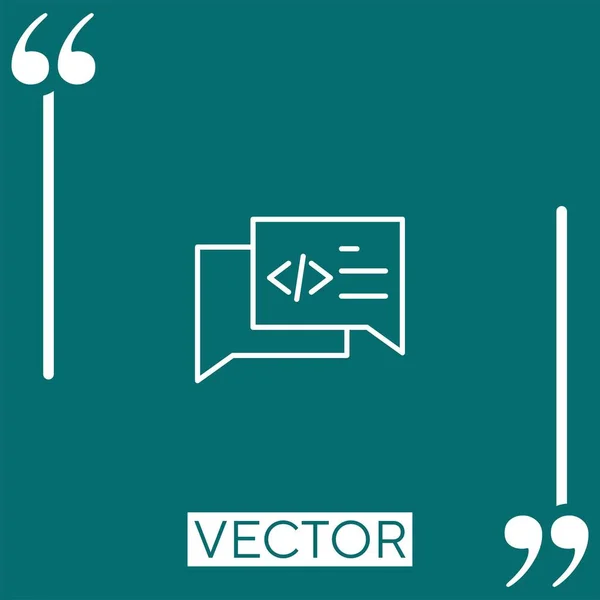 Icono Del Vector Chat Icono Lineal Línea Carrera Editable — Archivo Imágenes Vectoriales