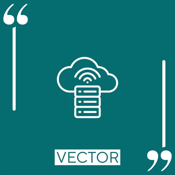 Ícone Vetor Computação Nuvem Ícone Linear Linha Curso Editável — Vetor de Stock