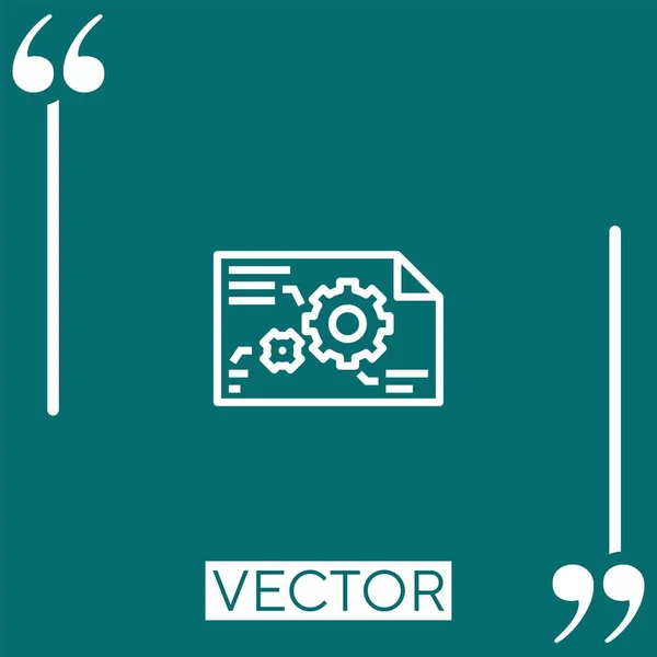 Draft Vector Icon Icono Lineal Línea Carrera Editable — Vector de stock