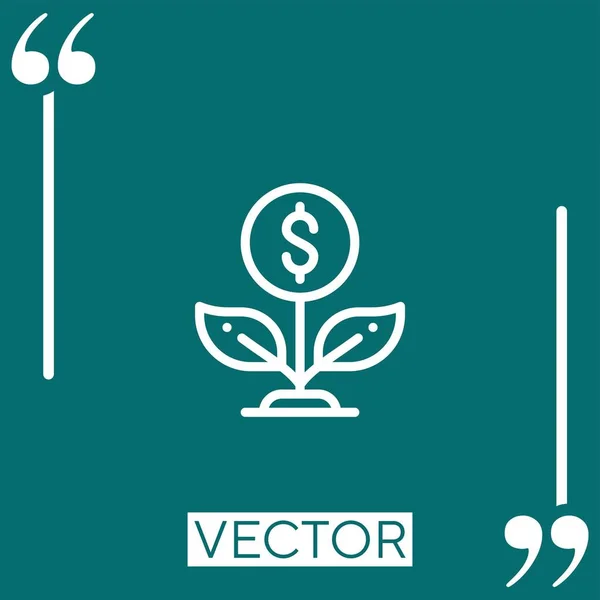 Icono Del Vector Crecimiento Icono Lineal Línea Carrera Editable — Vector de stock