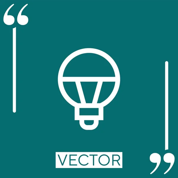 Icono Vector Bombilla Icono Lineal Línea Carrera Editable — Vector de stock