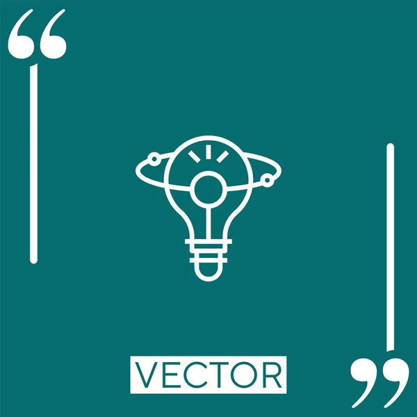 Ícone Vetor Lâmpada Luz Ícone Linear Linha Curso Editável — Vetor de Stock