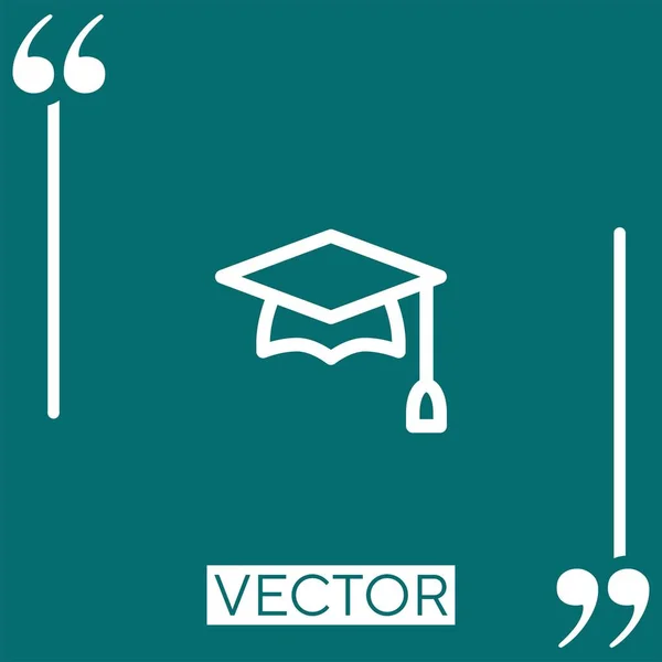 Mortarboard Vector Icon Linear Icon Editable Stroke Line — Stock Vector
