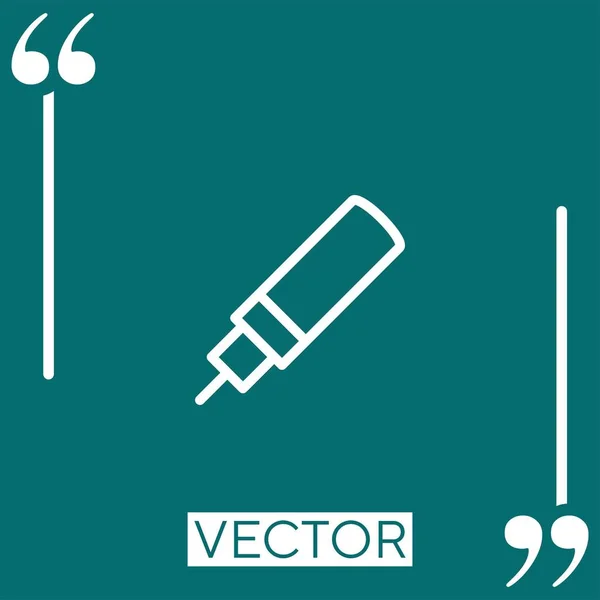 Ícone Vetor Pena Ícone Linear Linha Curso Editável — Vetor de Stock