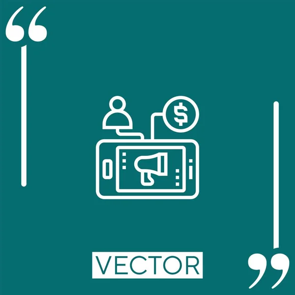 Vector Agregado Icono Icono Lineal Línea Carrera Editable — Vector de stock