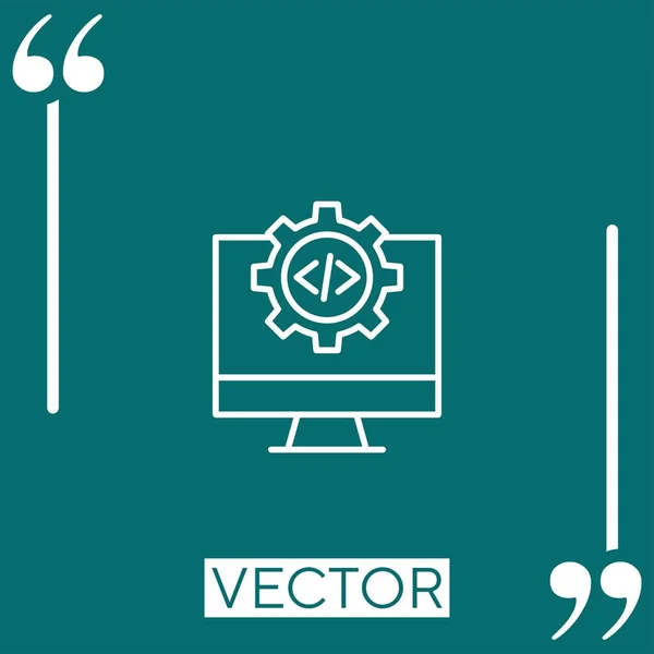 Código Vector Icono Icono Lineal Línea Carrera Editable — Vector de stock