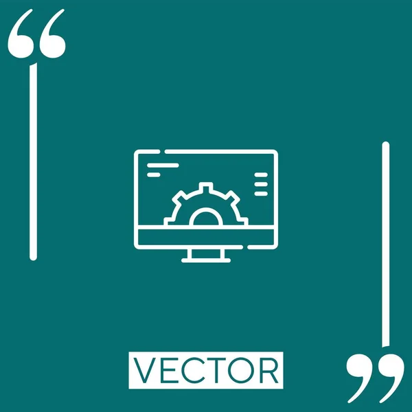 Panneau Contrôle Icône Vectorielle Icône Linéaire Ligne Course Modifiable — Image vectorielle
