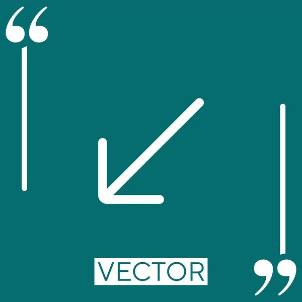 Ícone Vetorial Seta Diagonal Ícone Linear Linha Curso Editável — Vetor de Stock