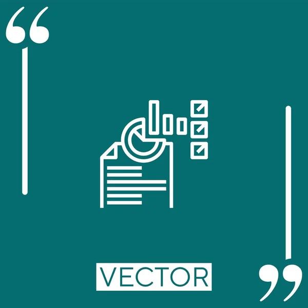 Ícone Vetorial Gráfico Ícone Linear Linha Curso Editável — Vetor de Stock