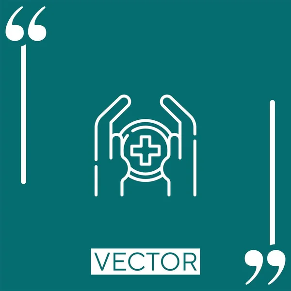 Icône Vectorielle Soins Santé Icône Linéaire Ligne Course Modifiable — Image vectorielle