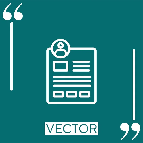 Icône Vectorielle Profil Icône Linéaire Ligne Course Modifiable — Image vectorielle