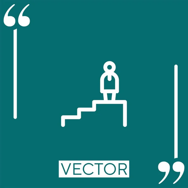 Podium Vektor Ikon Linjär Ikon Redigerbar Stroke Linje — Stock vektor