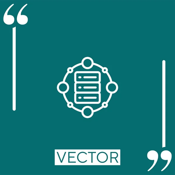 Ícone Vetor Servidor Ícone Linear Linha Curso Editável — Vetor de Stock