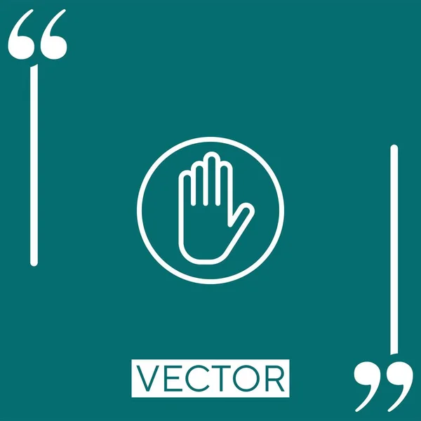 Stop Vector Icon Ícone Linear Linha Curso Editável —  Vetores de Stock