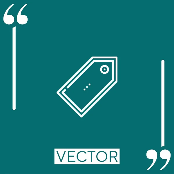 Ícone Vetor Tag Ícone Linear Linha Curso Editável — Vetor de Stock