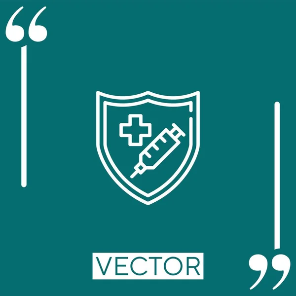 Icono Del Vector Vacuna Icono Lineal Línea Carrera Editable — Vector de stock