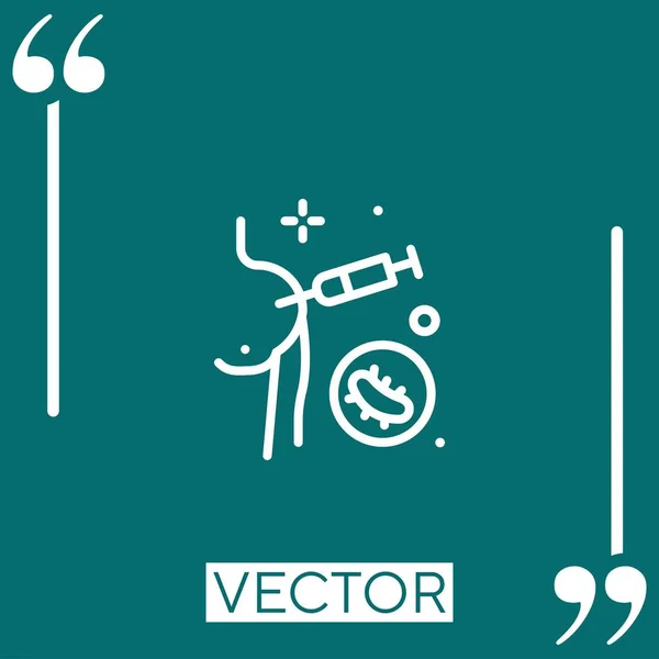 Icono Del Vector Antibiótico Icono Lineal Línea Carrera Editable — Vector de stock