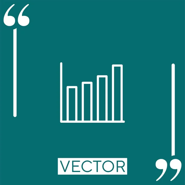 Balkendiagramm Vektorsymbol Lineares Symbol Editierbare Strichlinie — Stockvektor