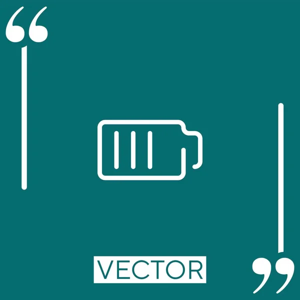 Battery Vector Icon Linear Icon Editable Stroke Line — Stock Vector