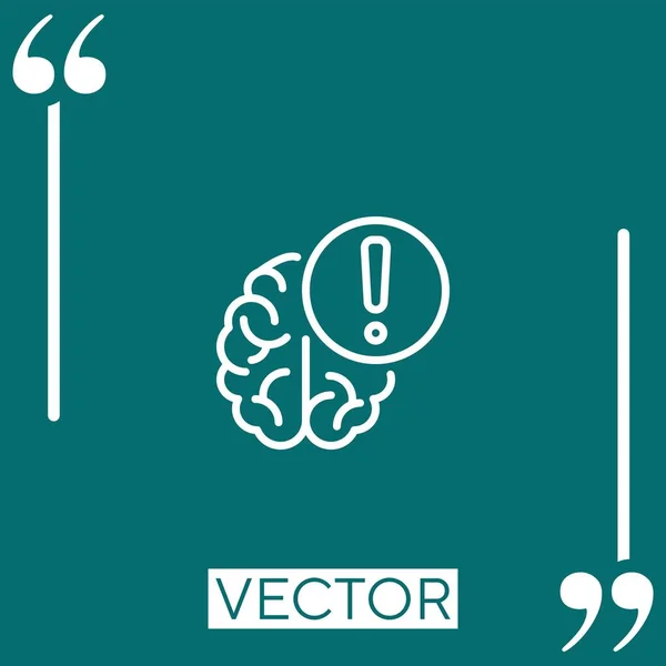 Gehirn Vektorsymbol Lineares Symbol Editierbare Strichlinie — Stockvektor