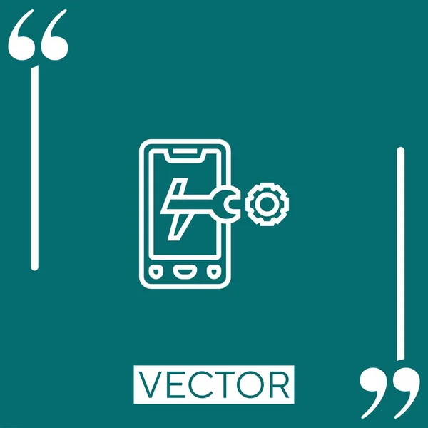 Handy Vektorsymbol Lineares Symbol Editierbare Strichlinie — Stockvektor