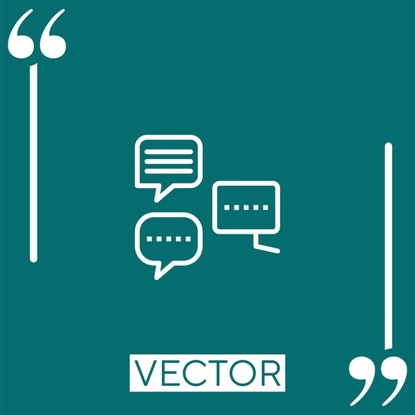 Ícone Vetor Chat Ícone Linear Linha Curso Editável — Vetor de Stock