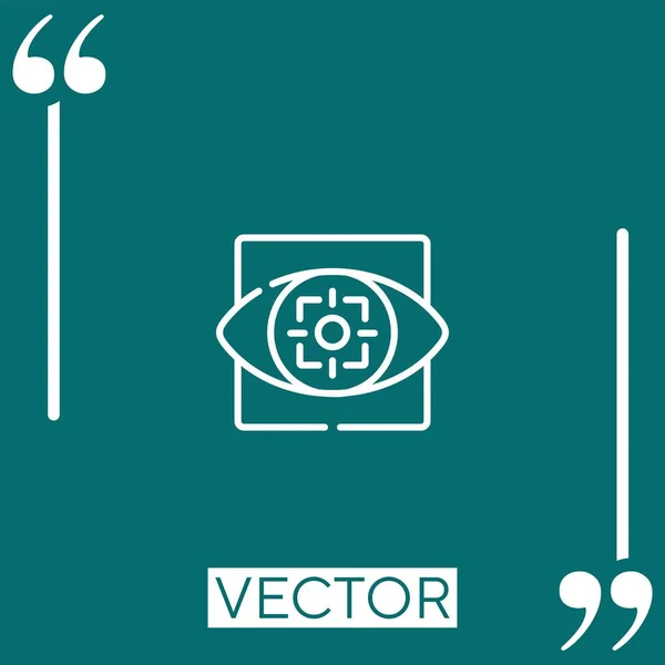 Ícone Vetor Rastreamento Olhos Ícone Linear Linha Curso Editável — Vetor de Stock