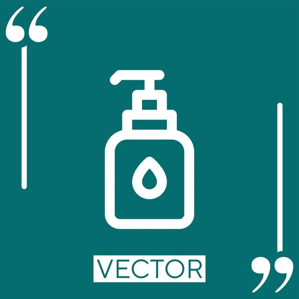 Mão Sanitizer Vetor Ícone Ícone Linear Linha Curso Editável — Vetor de Stock