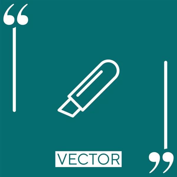 Textmarker Vektorsymbol Lineares Symbol Editierbare Strichlinie — Stockvektor