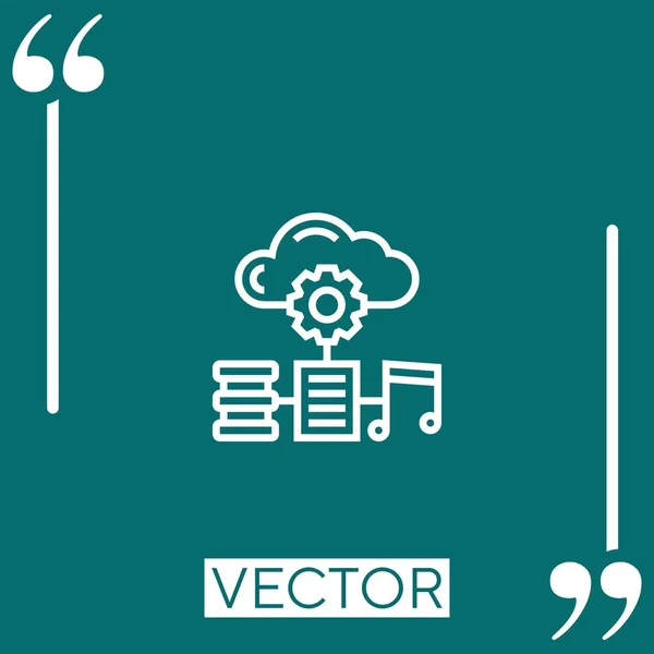 Multimedia Vektorsymbol Lineares Symbol Editierbare Strichlinie — Stockvektor