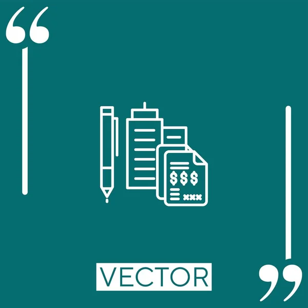 Büro Vektor Symbol Lineares Symbol Editierbare Strichlinie — Stockvektor