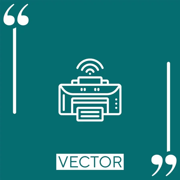 Icono Vector Impresora Icono Lineal Línea Carrera Editable — Vector de stock