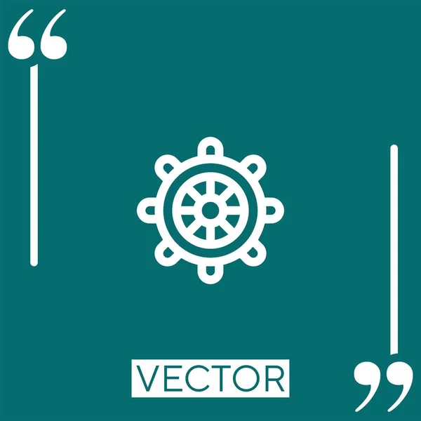 Timón Vector Icono Icono Lineal Línea Carrera Editable — Archivo Imágenes Vectoriales