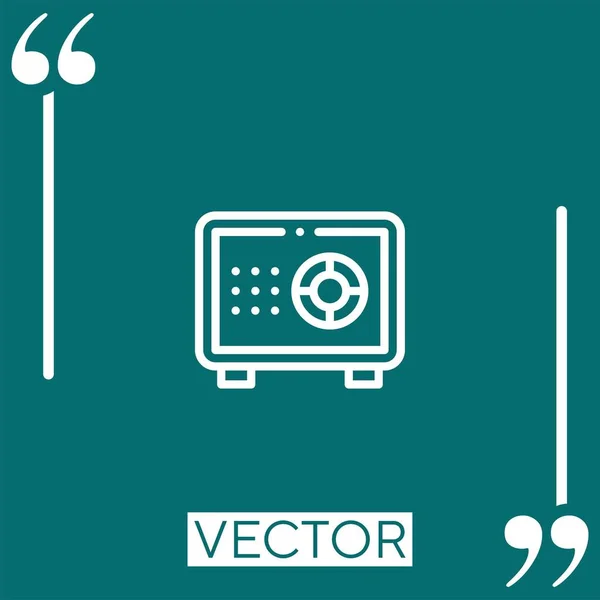 Ícone Vetor Caixa Segurança Ícone Linear Linha Curso Editável — Vetor de Stock