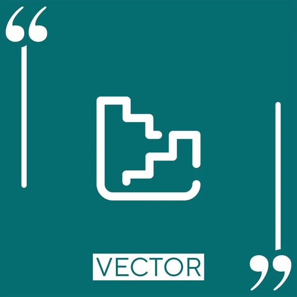 Treppen Vektor Symbol Lineares Symbol Editierbare Strichlinie — Stockvektor