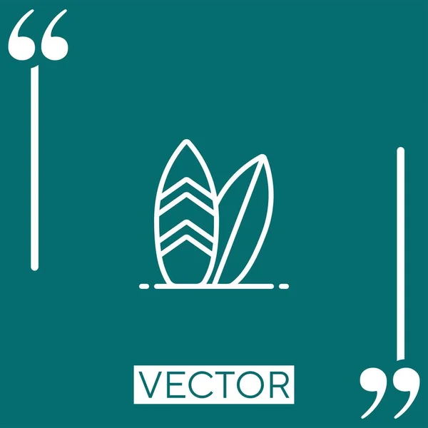 Ícone Vetor Surf Ícone Linear Linha Curso Editável — Vetor de Stock