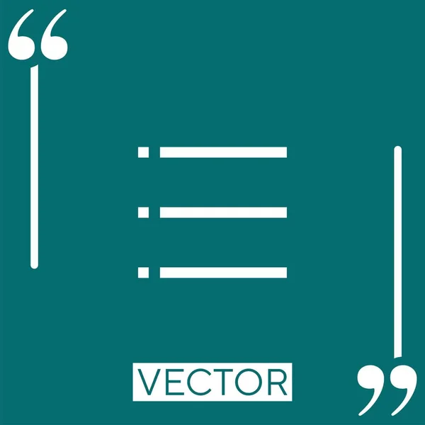 Bullet List Vektor Icon Lineares Symbol Editierbare Strichlinie — Stockvektor