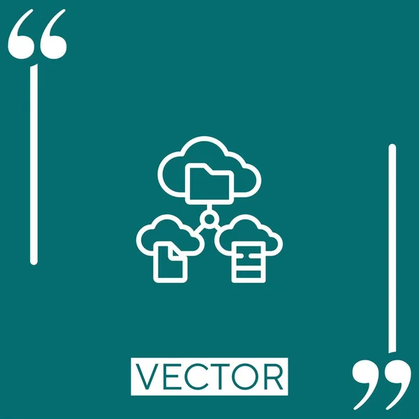 Ícone Vetor Computação Nuvem Ícone Linear Linha Curso Editável — Vetor de Stock