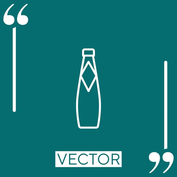 Fizzy Water Bottle Vector Icon Icono Lineal Línea Carrera Editable — Vector de stock