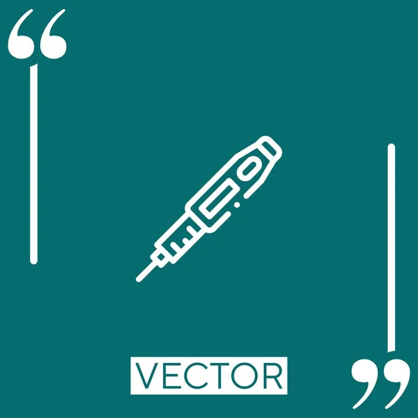 Icono Del Vector Insulina Icono Lineal Línea Carrera Editable — Vector de stock