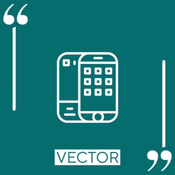 Iphone Vektor Symbol Lineares Symbol Editierbare Strichlinie — Stockvektor