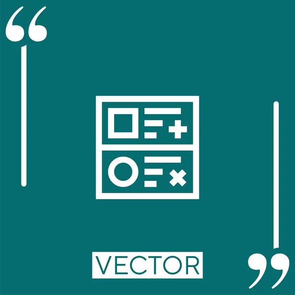 List Vector Icon Icono Lineal Línea Carrera Editable — Vector de stock