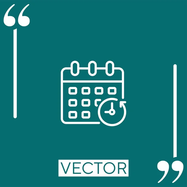 Zeitplan Vektorsymbol Lineares Symbol Editierbare Strichlinie — Stockvektor