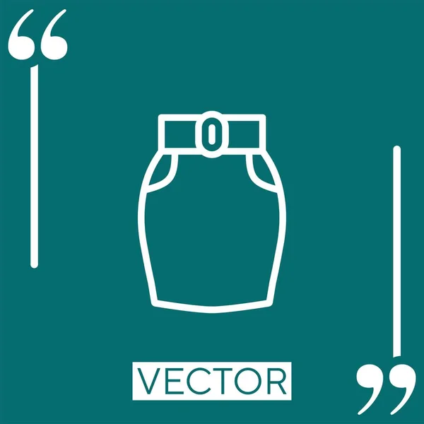 Falda Vector Icono Icono Lineal Línea Carrera Editable — Vector de stock